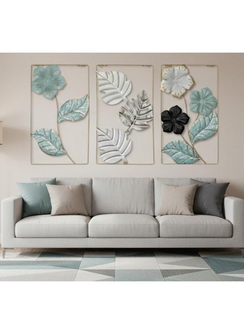 3 Pcs Black Metal Wall Art Set, Abstract Floral Minimalist Modern Decorative Wall Sculptures for Bedroom, Living Room, Bathroom, Kitchen, Office, Library, Abstract Line Flower Metal Decor, Elegant Wall Hanging Metal Art, Rust-Resistant, Easy to Install, 43x25cm Each, Chic Home and Office Interior Decoration, Modern Artistic Wall Hanging Sculpture for Contemporary Spaces